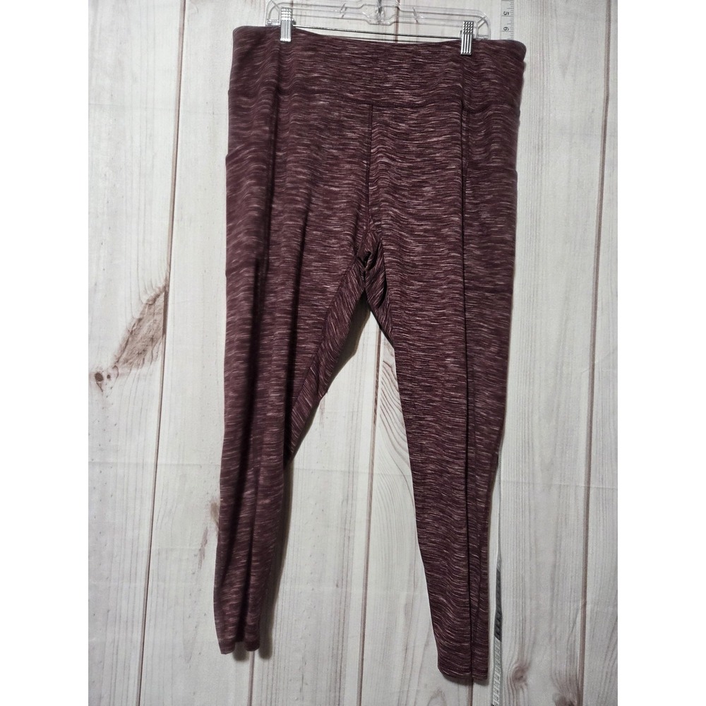 Maurices‎ Pants Womens 2X Burgundy Heather Leggings High Rise Stretch Athleisure